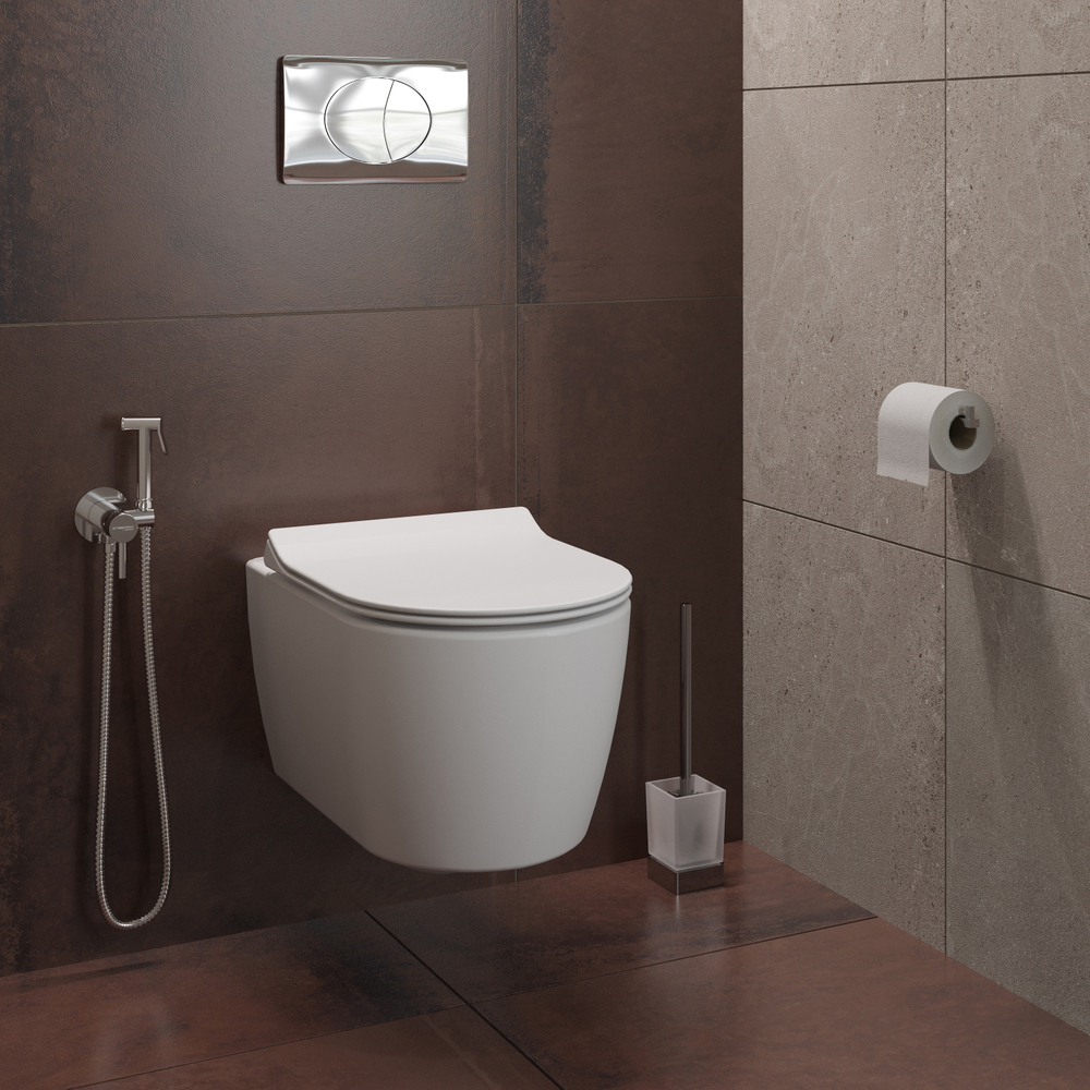 Кнопка смыва для унитаза STWORKI 230822 пластик, цвет глянцевый хром