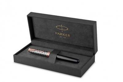 Перьевая ручка Parker Sonnet Premium  GREY GT, перо 18K, перо: F, цвет чернил black, в подарочной упаковке