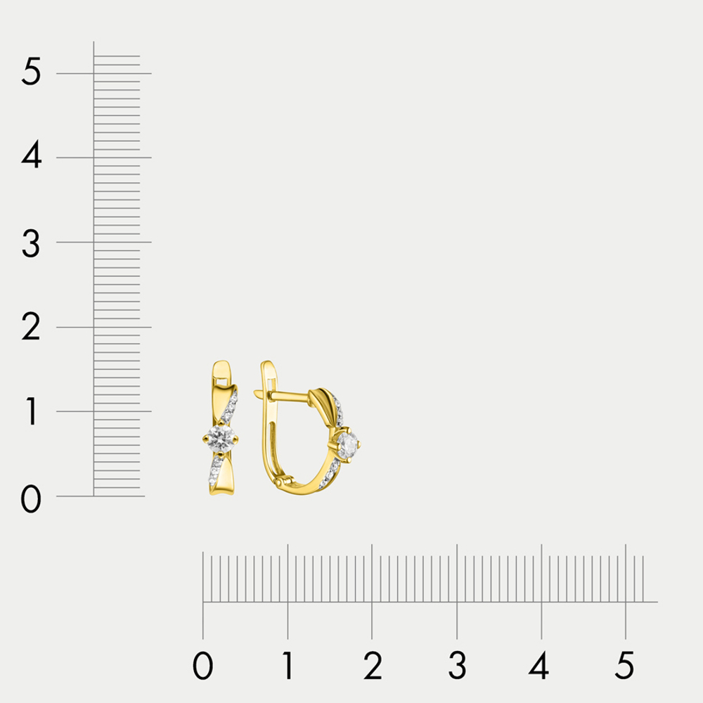 Серьги с фианитами женские из желтого золота 585 пробы (арт. 20095700-2)