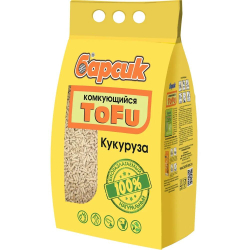 Наполнитель биоразлагаемый для кошачьего туалета Барсик ToFu КУКУРУЗНЫЙ, соевый комкующийся 2,3 кг/4,54 л