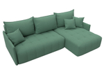Диван угловой Лига-054 НПБ угол универсальный РОГОЖКА Амур 11 зеленый