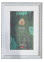 Фоторамка пластик 21х30 см Камышок снежный серебро