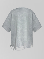 Футболка LJHY 91706 однотонная рваная с логотипом на груди