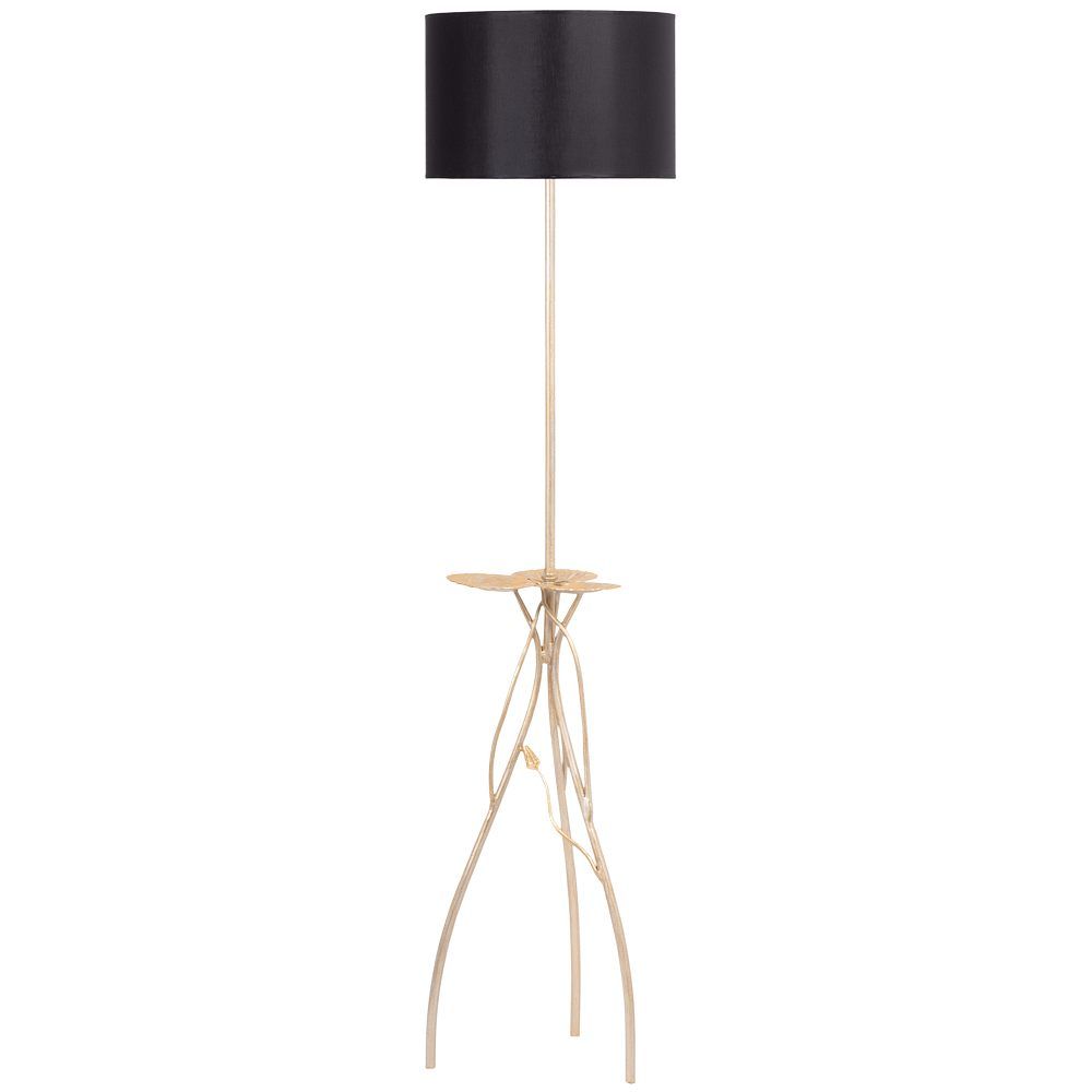 Светильник напольный торшер Нимфея с абажуром Винтаж-2 Черный