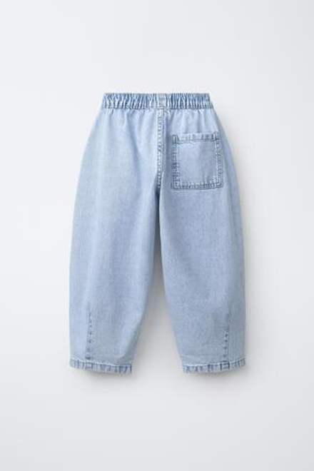 ZARA ДЖИНСЫ BALLOON НА РЕЗИНКЕ, СИНИЙ