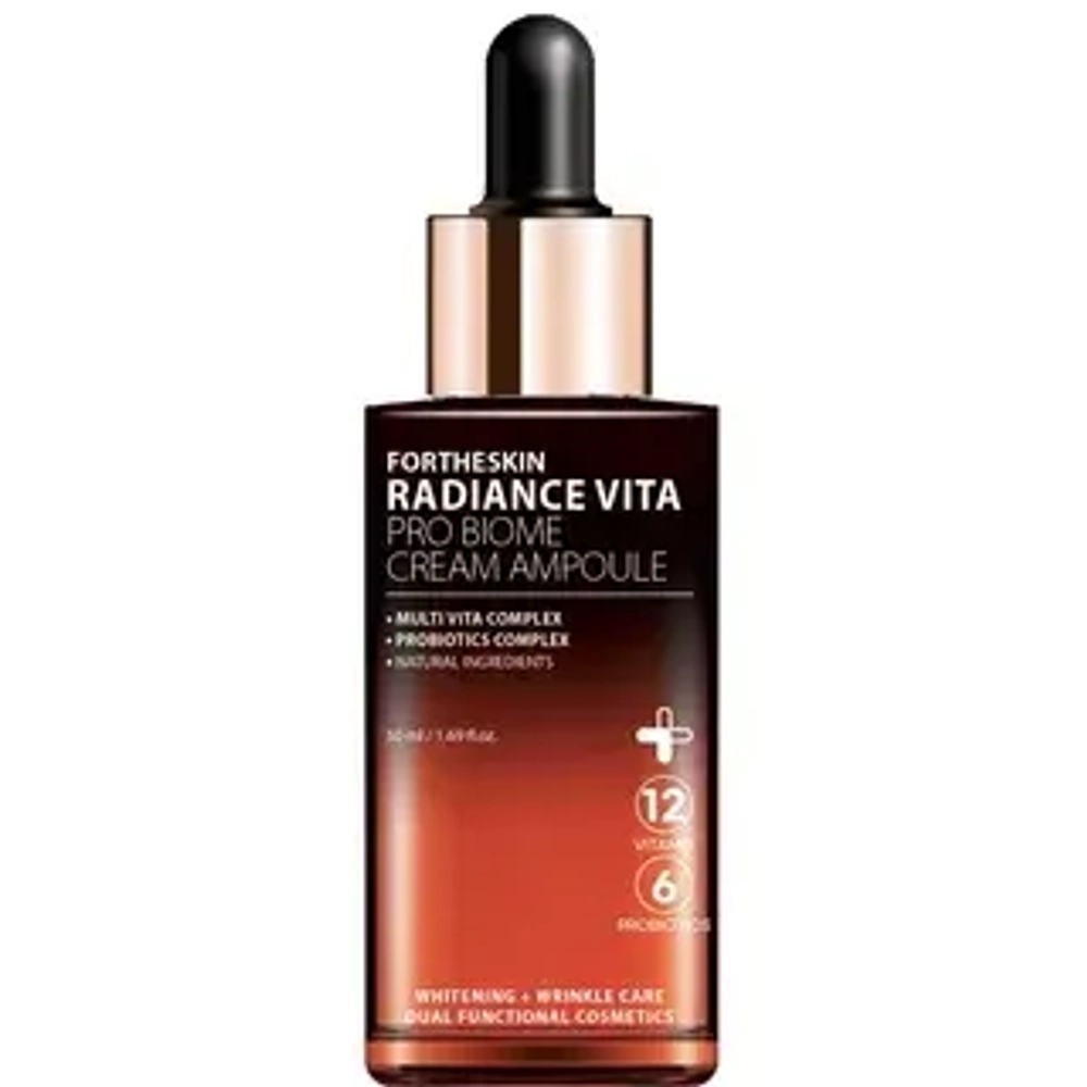 Крем-сыворотка для лифтинга с витаминами FORTHESKIN RADIANCE VITA PRO BIOME CREAM AMPOULE