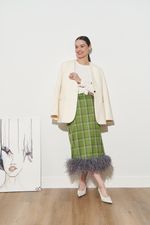 ЮБКА С ПЕРЬЯМИ ЯРКО-ЗЕЛЕНЫЙ|ШОКОЛАД|СЕРЫЙ