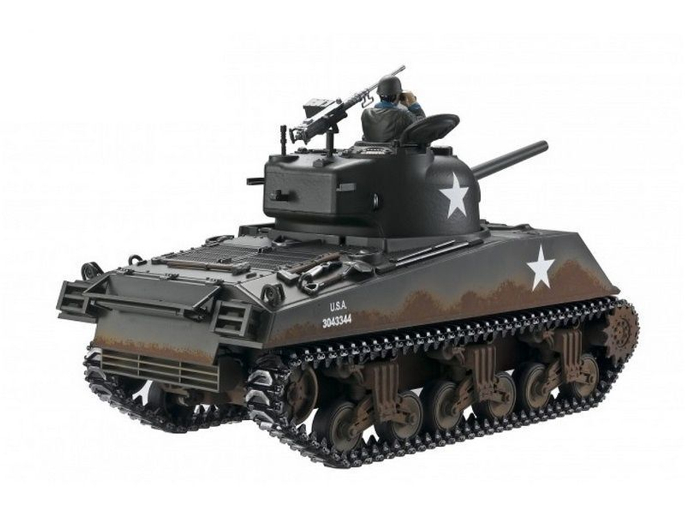 Радиоуправляемый танк Torro Sherman M4A3 1/16 с ИК-пушкой, деревянной коробкой и реалистичным звуком и дымом