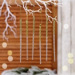 Подвеска «Снежный хрусталь» 18 см (набор 6 шт), Золото