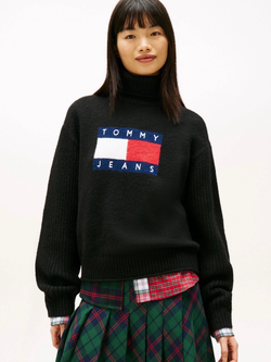 Свитер Tommy Jeans Flag Logo Turtleneck Sweater Black