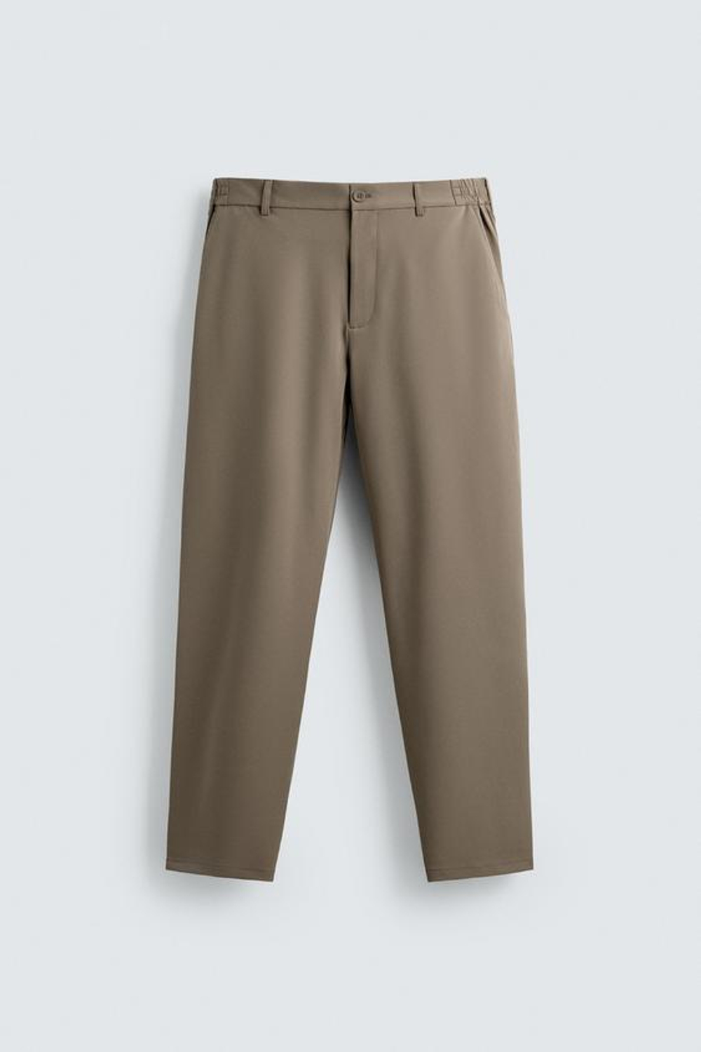 ZARA БРЮКИ ИЗ РЕЛЬЕФНОЙ ТКАНИ КОМФОРТНОГО КРОЯ, РЫЖЕВАТО-КОРИЧНЕВЫЙ