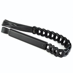 Черная кожаная плеть «Клеопатра» - 62 см. (Цвет: черный)