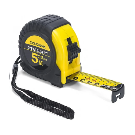 Рулетка в обр.корпусе СТАНДАРТ (5,0 м; 25 мм) "РОСОМАХА" (601525)