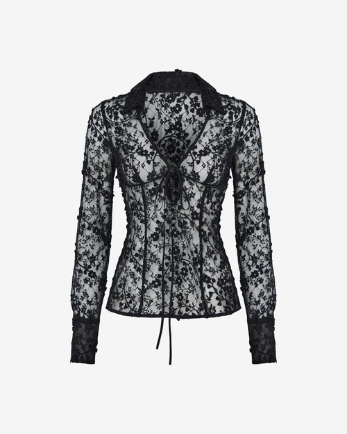 Блуза из кружева с завязками