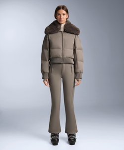 OYSHO Водонепроницаемые эластичные брюки-клеш SKI, темно-серый