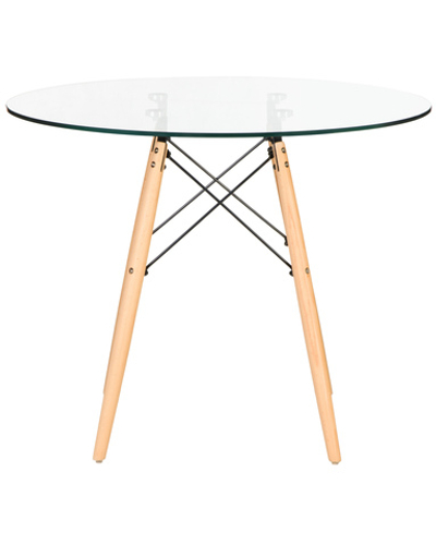 Стол обеденный DOBRIN CHELSEA`90 GLASS, ножки светлый бук, столешница стекло