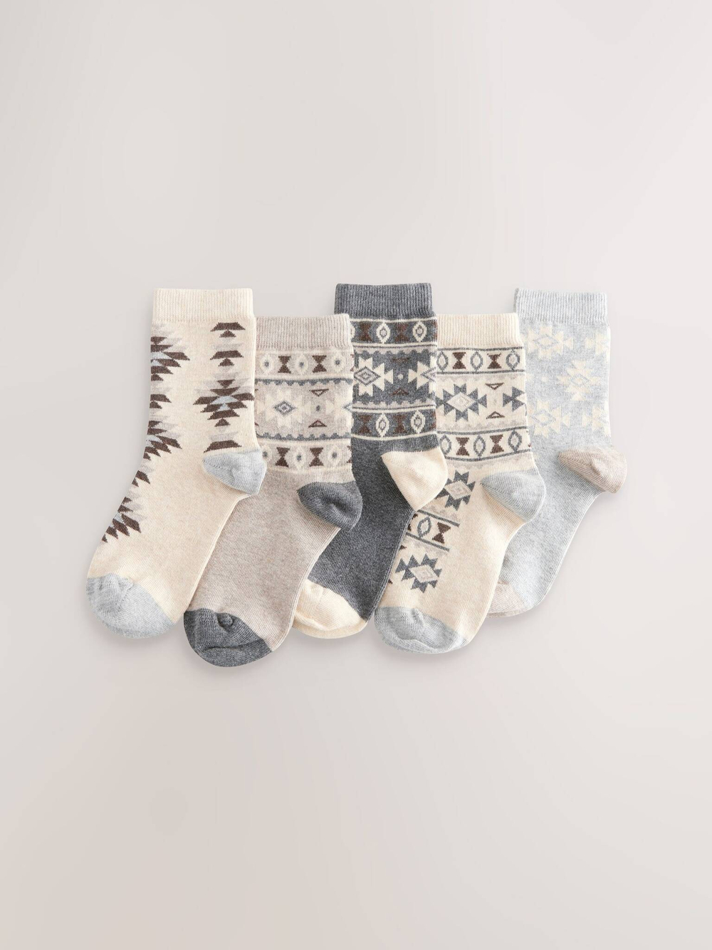 Носки хлопковые для мальчика Next E13-061, 5 шт., Кремовый