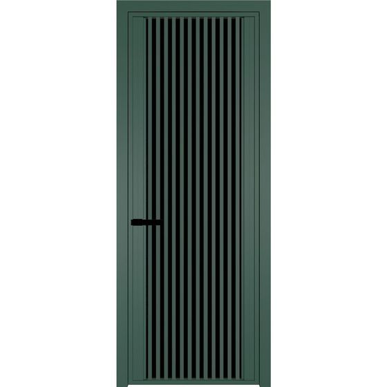 Алюминиевая дверь 3AGP зелёный воск стекло чёрный триплекс