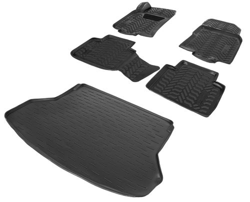 Коврики в салон и багажник автомобиля (комплект) AutoFlex для Nissan X-Trail T32 2015-2018 2018-н.в., полиуретан, 5 частей, K9410201-2