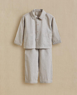 ZARA HOME ДЕТСКАЯ ПИЖАМА НА РОЖДЕСТВЕНСКУЮ ТЕМАТИКУ В ПОЛОСКУ, ЖЕЛТОВАТО-БЕЛЫЙ