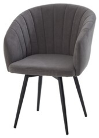 Стул МИШЕЛЬ 360 град. поворот. B28 Темно-серый, велюр / черный каркас, М-City