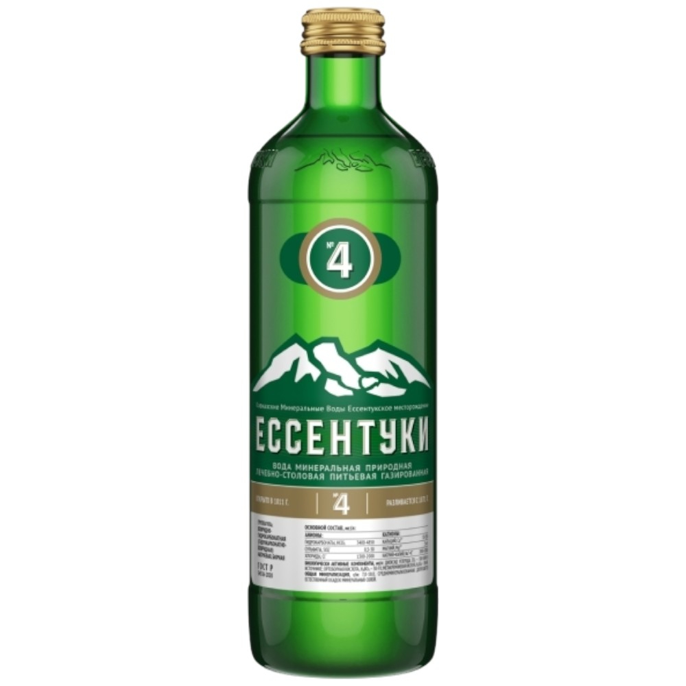 Вода Ессентуки №4 газированная, Glass 0,45 л.