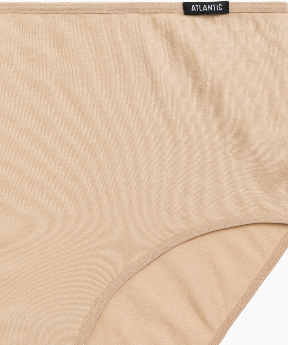 Женские трусы макси Atlantic, набор из 3 шт., хлопок, бежевые, 3BLP-585