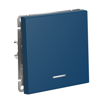 Выключатель кнопочный 1-кл. ArtGallery 10А с подсветкой механизм аквамарин SE GAL001116