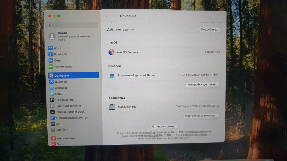 MacBook Air 13 (2020, M1) Retina A2337 2560х1600, Apple M1