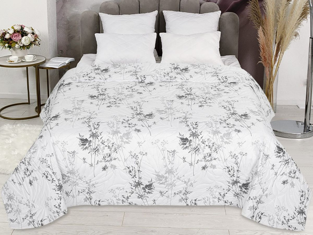 Покрывало на кровать, стеганое, поплин с размерами 215х220