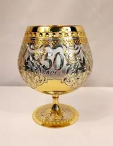 Эксклюзивный бокал для коньяка на заказ  (Златоуст)  в подарочном футляре