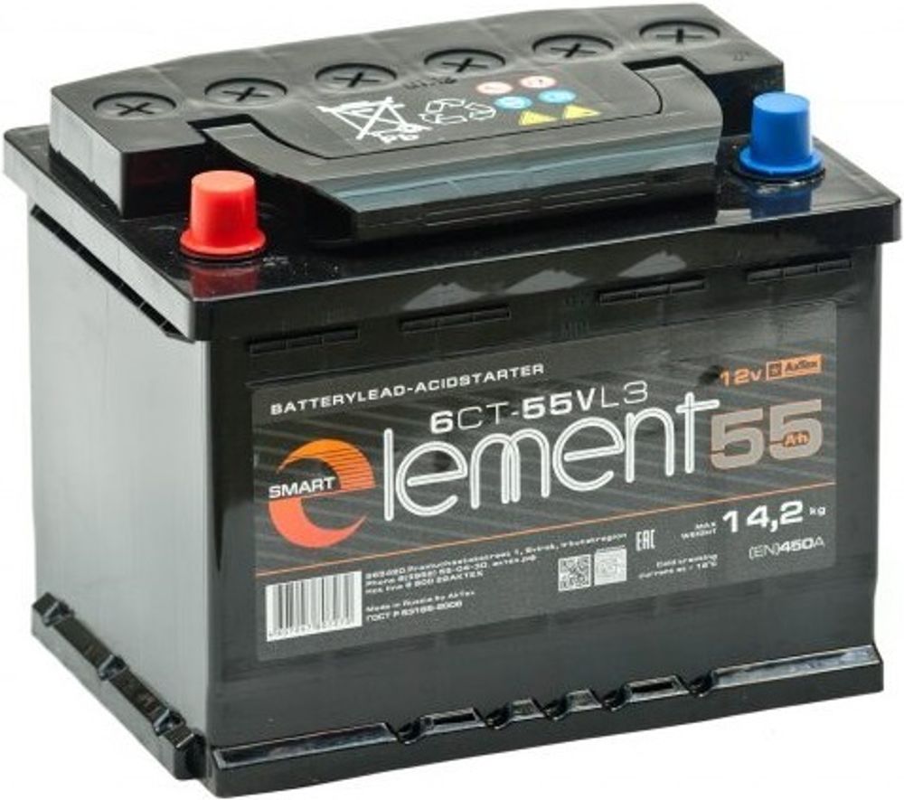 SMART ELEMENT 6СТ- 55 аккумулятор