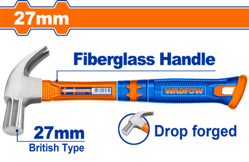 Молоток-гвоздодер 27мм (6/24) WADFOW WHM3327