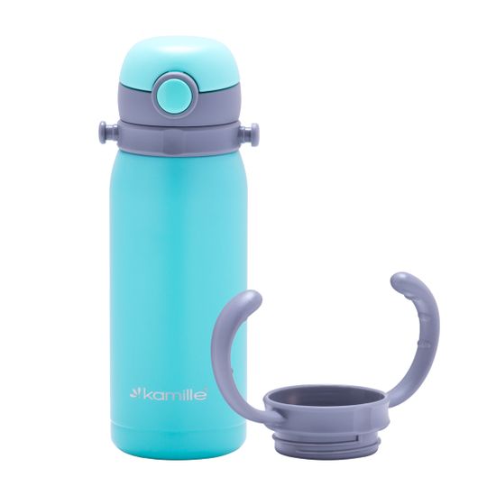 Термос для детей 450 мл. Kamille KM-2019B из нержавеющей стали с ремешком или двумя ручками