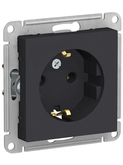 Розетка с з/к Schneider Electric Atlas Design карбон