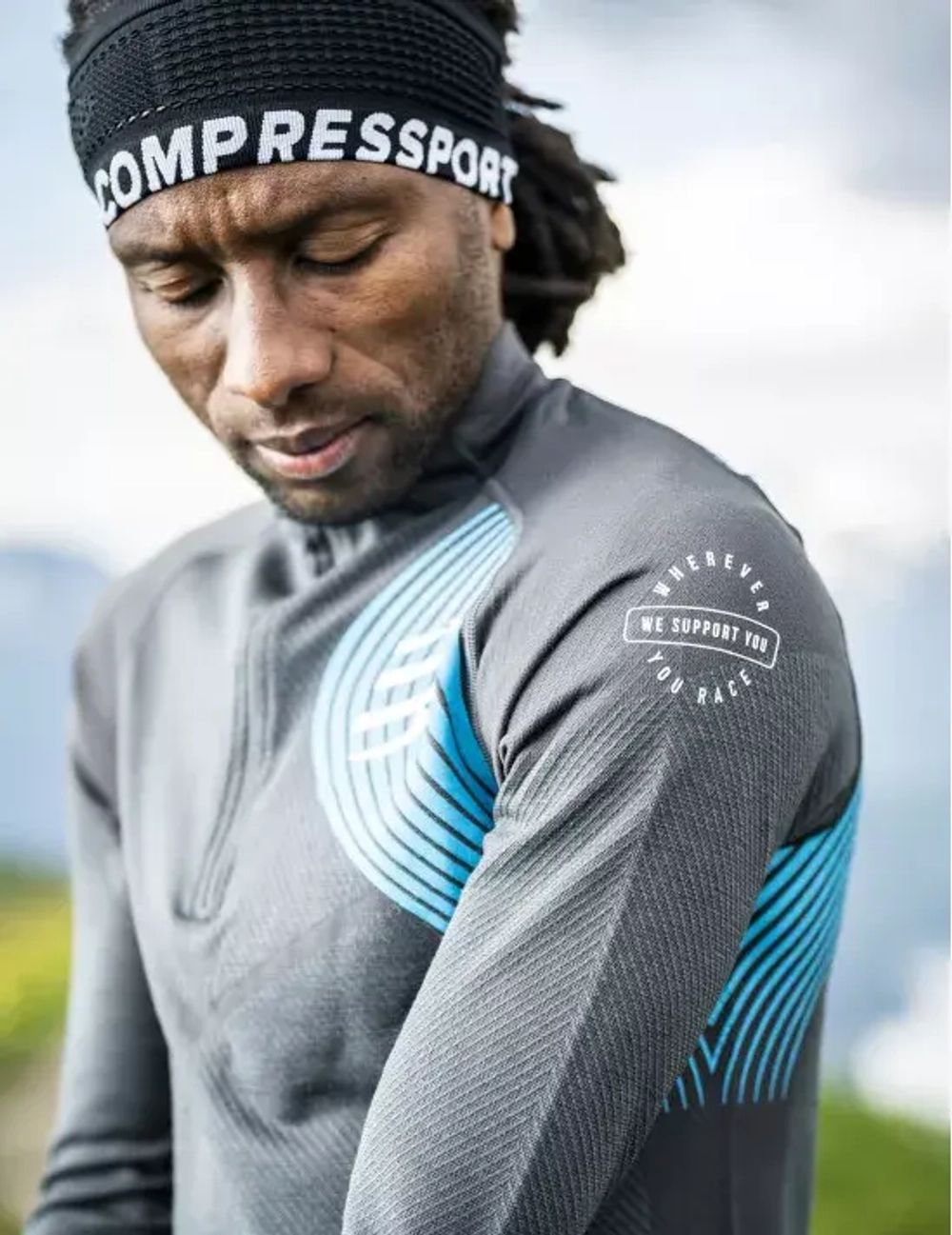 Компрессионка  Compressport Winter бег Postural Long Sleeve Top - серый