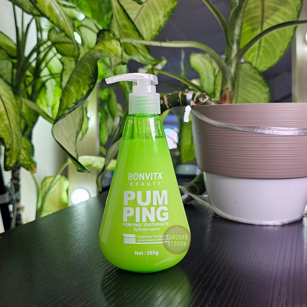 Зубная паста BONVITA Pum Ping Зеленый чай 285 гр