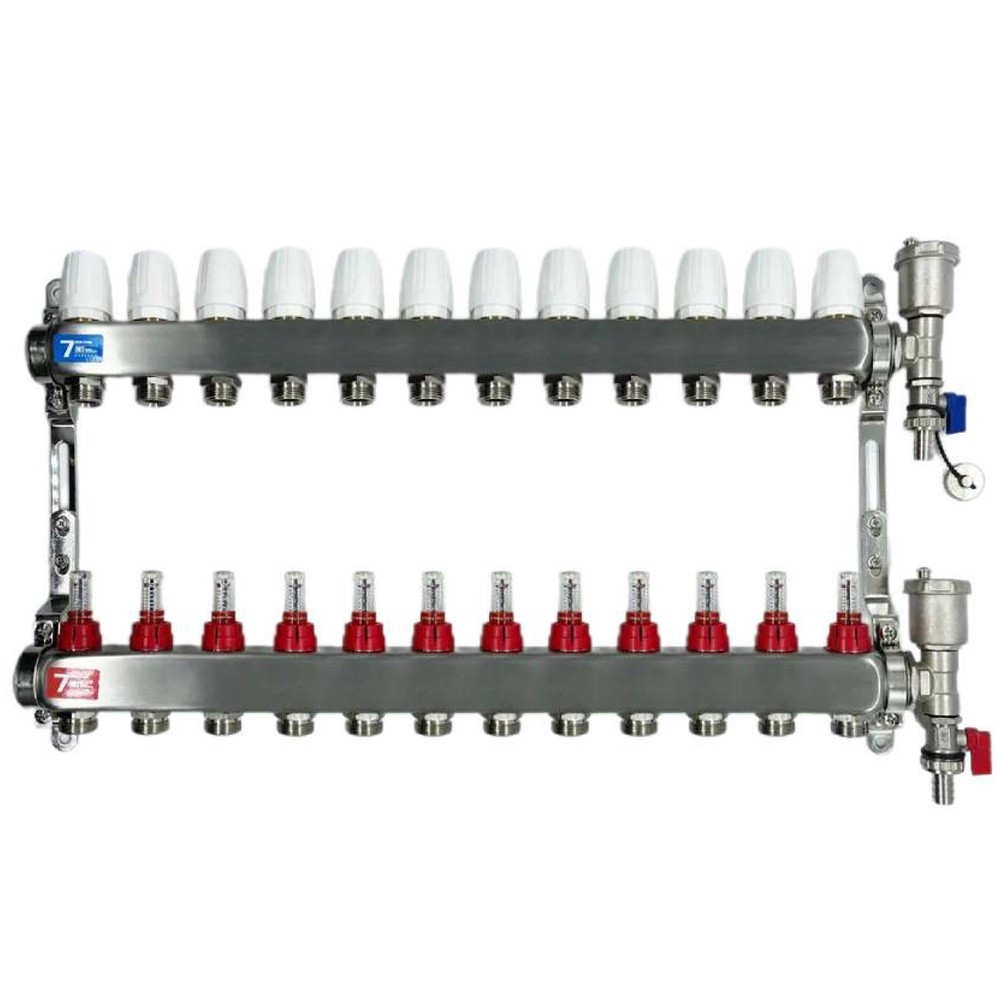 Группа коллект. VIEIR 1х12х3/4" с расходомер, дренаж. кр, воздухоотвод., нерж. сталь VR113-12A