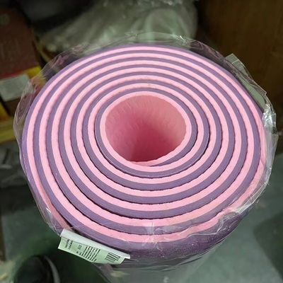 Коврик для йоги 6мм 61*183 см «Гармония» 2х сторонний, розовый/сиреневый