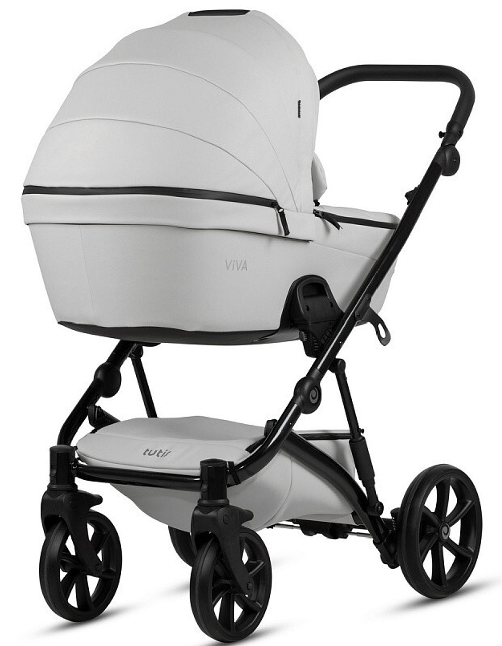 Детская коляска Tutis Viva 5 Plus Leather 2024 3 в 1 с автокреслом Elo Lux EduSky Black 1452085 Cloud