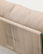 Уличный 2-х местный диван Zivia из веревки цвета экрю и стали зеленого цвета