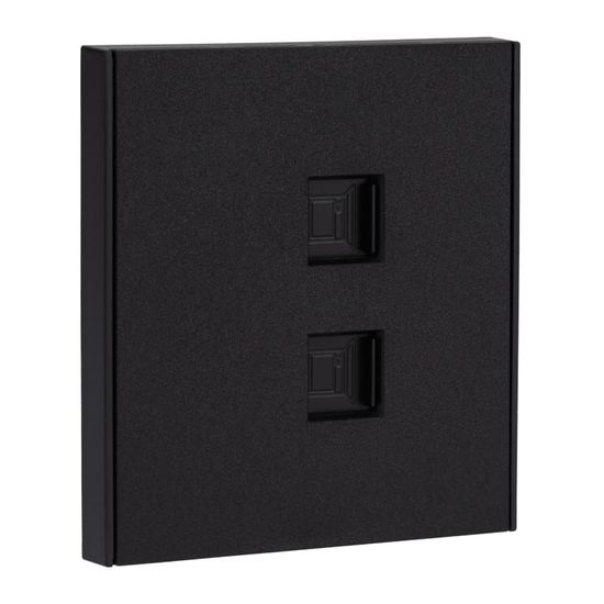 Розетка STRONG компьютерная двойная RJ45+RJ45 кат6 с/у антрацит KRANZ