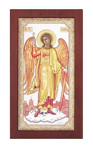 Ангел Хранитель, икона ростовая, красное дерево, эмаль 102х178