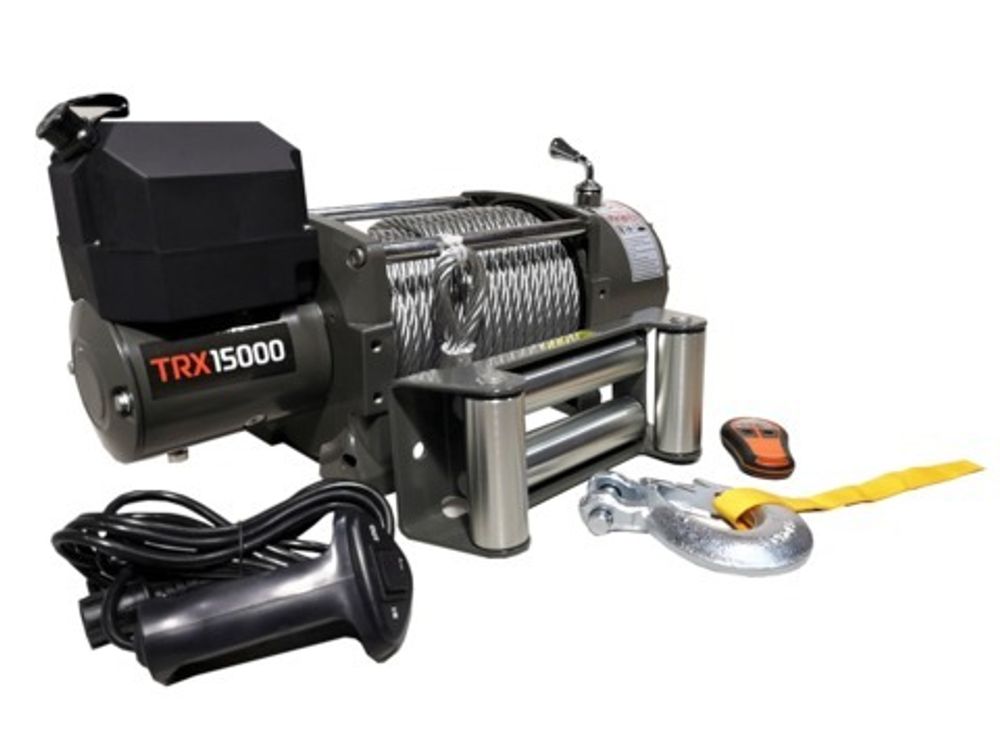 Лебедка автомобильная 4REVO TRX-15000 12V (стальной трос)
