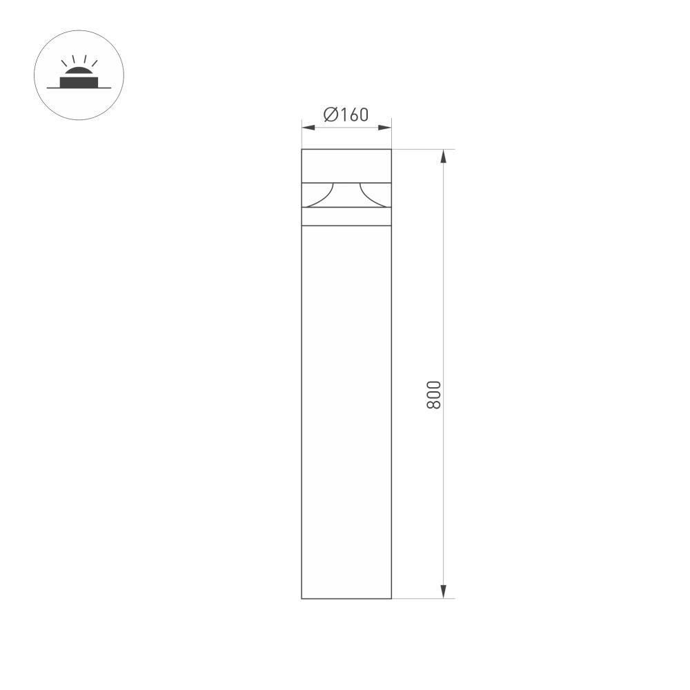 Светильник LGD-GUIDE-BOLL-H800-20W Warm3500-MIX (GR, 280 deg, 230V) (Arlight, IP65 Металл, 5 лет) 045528