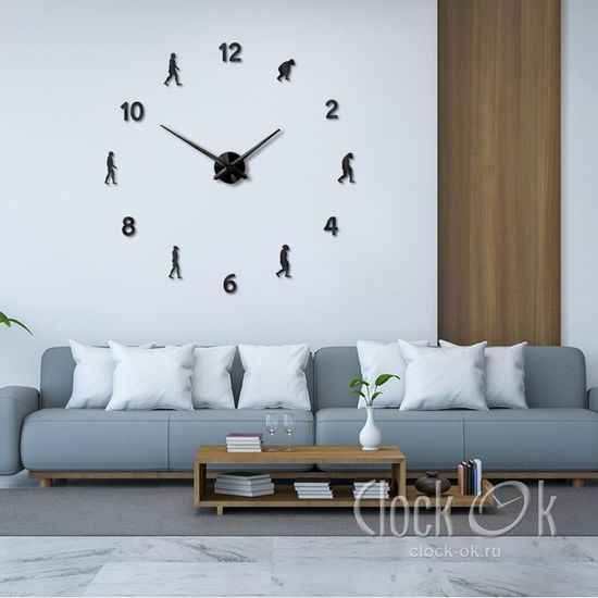 Настенные 3D часы Эволюция