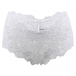 Трусики-шортики кружевные, белые, XS-S