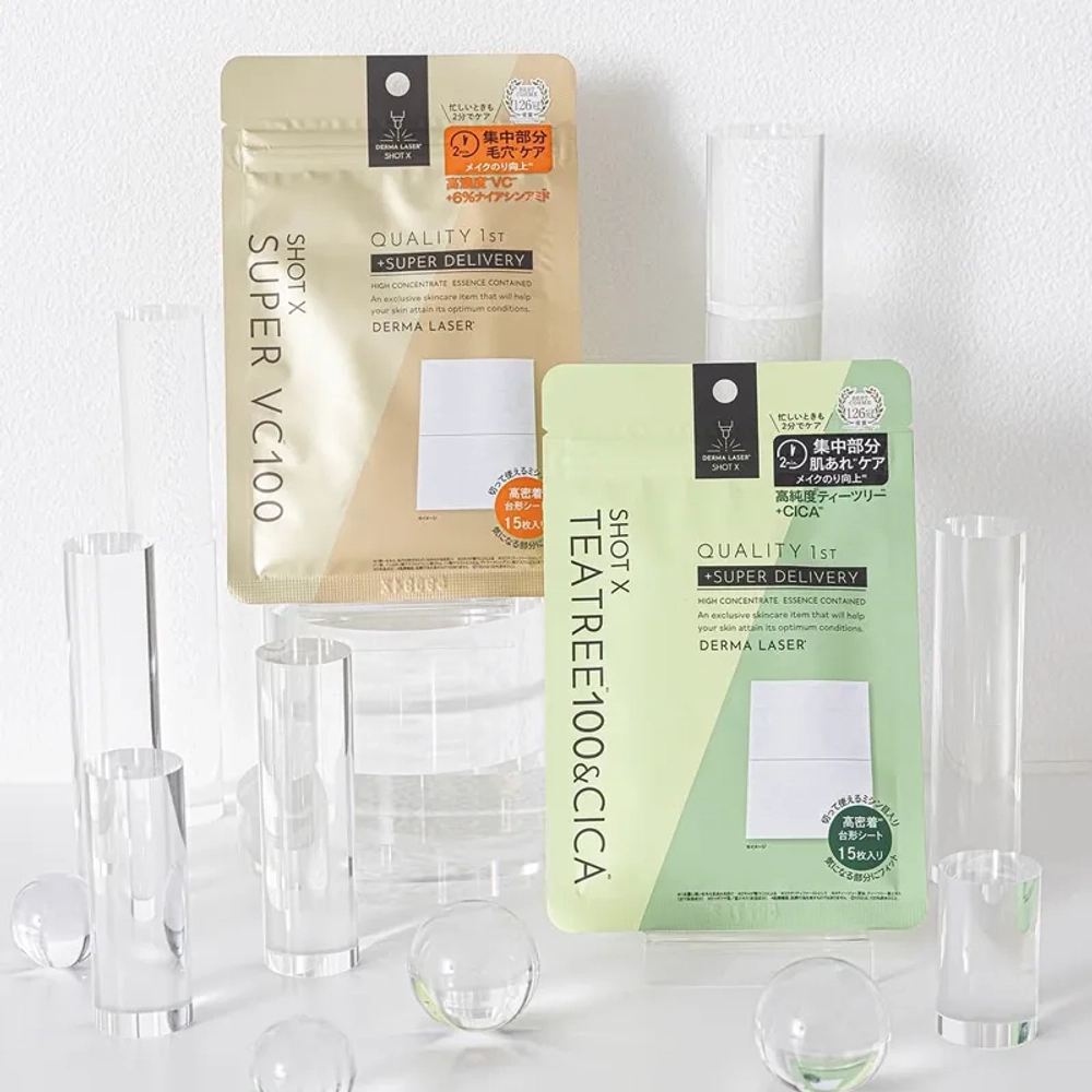 Quality Маска на основе центеллы азиатской и масла чайного дерева 100 для проблемной и чувствительной кожи лица Кволити Фест дерма лазер-1st Derma Laser Shot X Super Teatree100 + CICA,, 15 шт.