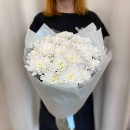 Букет из белых хризантем, 5 шт (мб 7)