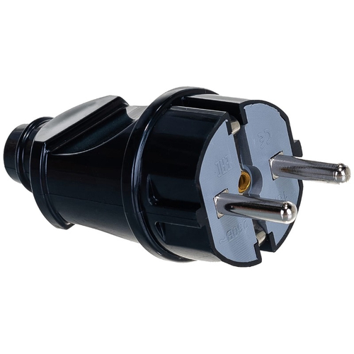 Вилка с заземлением черная 16А